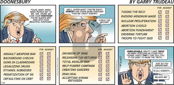 Doonesbury on Sunday July 10, 2016 Comic Strip