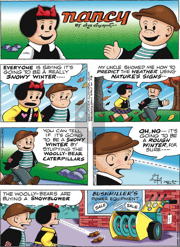 Nancy on Sunday December 30, 2012 Comic Strip
