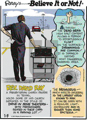 Ripley's Believe It or Not on Thursday January 5, 2012 Comic Strip