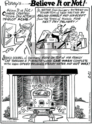 Ripley's Believe It or Not on Saturday August 25, 2001 Comic Strip