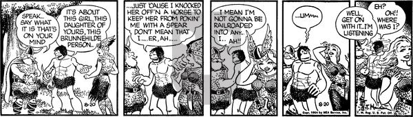 Alley Oop on Friday August 20, 1954 Comic Strip