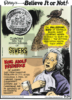 Ripley's Believe It or Not on Wednesday September 24, 2014 Comic Strip