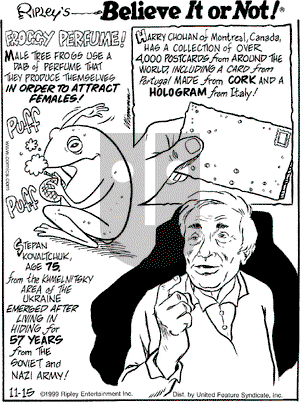 Ripley's Believe It or Not on Monday November 15, 1999 Comic Strip