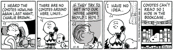 Peanuts on Monday November 6, 1995 Comic Strip
