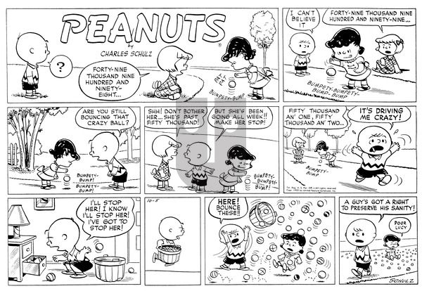 Peanuts on Sunday October 5, 1952 Comic Strip