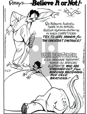 Ripley's Believe It or Not on Monday March 29, 2004 Comic Strip