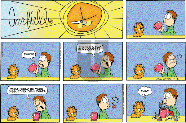 Garfield on Sunday April 15, 2007 Comic Strip