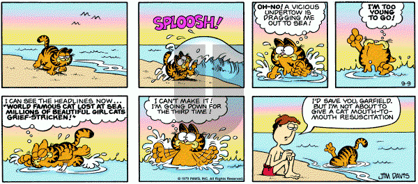 Garfield on Sunday September 9, 1979 Comic Strip