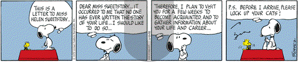 Peanuts on Friday February 15, 2002 Comic Strip
