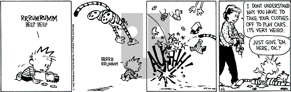 Calvin and Hobbes - Monday March 9, 1992 Comic Strip