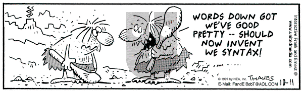 Frank and Ernest on Saturday October 11, 1997 Comic Strip