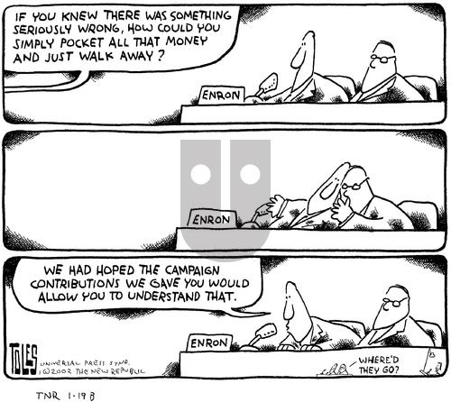 Tom Toles on Sunday January 20, 2002 Comic Strip