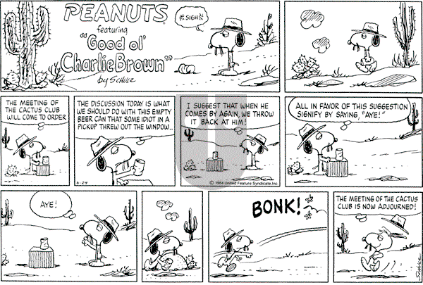 Peanuts - Sunday June 24, 1984 Comic Strip