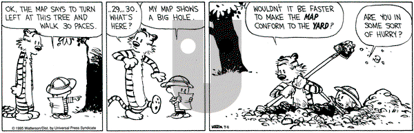 Calvin and Hobbes on Tuesday July 11, 1995 Comic Strip