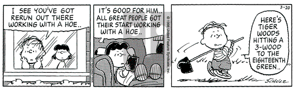 Peanuts on Friday March 20, 1998 Comic Strip