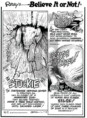 Ripley's Believe It or Not on Wednesday April 11, 2007 Comic Strip