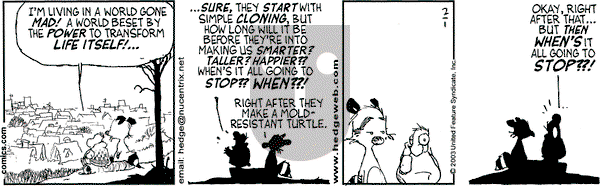 Over the Hedge on Saturday February 1, 2003 Comic Strip