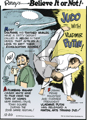 Ripley's Believe It or Not on Saturday December 20, 2008 Comic Strip