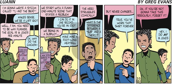 Luann on Sunday March 13, 2016 Comic Strip