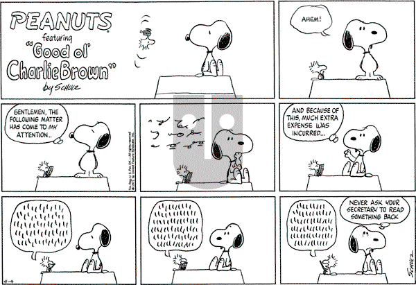 Peanuts - Sunday April 4, 1971 Comic Strip