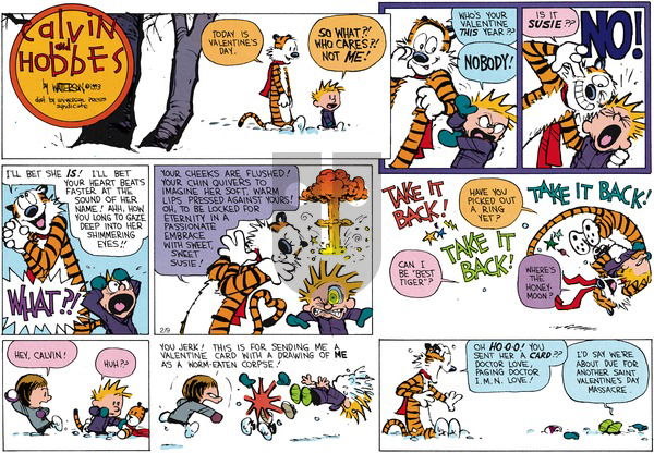 Calvin and Hobbes on Sunday February 14, 1993 Comic Strip