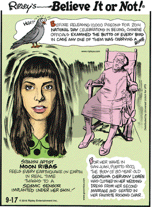 Ripley's Believe It or Not on Saturday September 17, 2016 Comic Strip