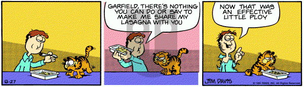 Garfield on Wednesday August 27, 1980 Comic Strip