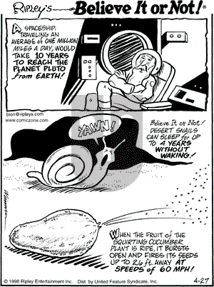 Ripley's Believe It or Not on Monday April 27, 1998 Comic Strip