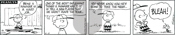 Peanuts - Saturday April 4, 1970 Comic Strip