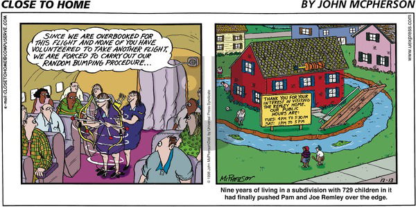 Close to Home on Sunday December 13, 1998 Comic Strip