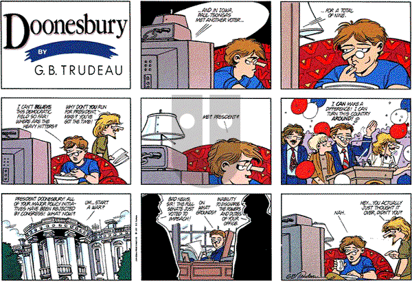 Doonesbury on Sunday September 1, 1991 Comic Strip
