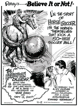 Ripley's Believe It or Not on Thursday April 12, 2007 Comic Strip