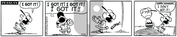 Peanuts on Thursday July 27, 1967 Comic Strip