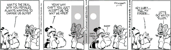 Over the Hedge on Thursday November 27, 1997 Comic Strip
