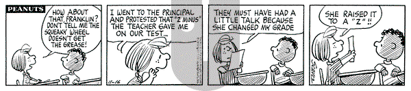 Peanuts on Friday November 16, 1973 Comic Strip