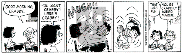 Peanuts on Friday February 7, 1997 Comic Strip