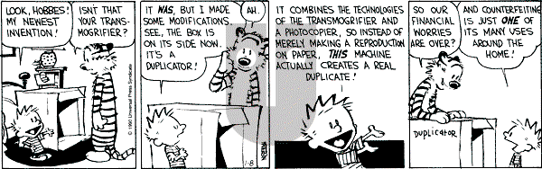 Calvin and Hobbes - Monday January 8, 1990 Comic Strip