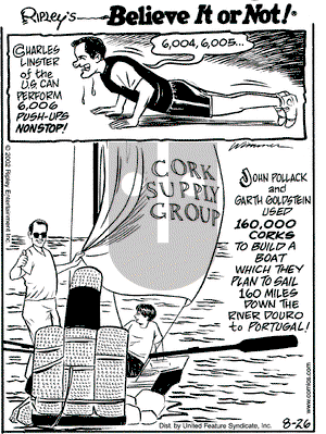 Ripley's Believe It or Not on Monday August 26, 2002 Comic Strip