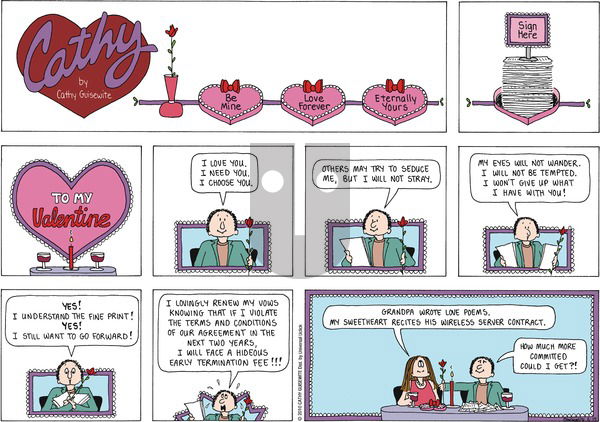Cathy Classics on Sunday February 14, 2010 Comic Strip
