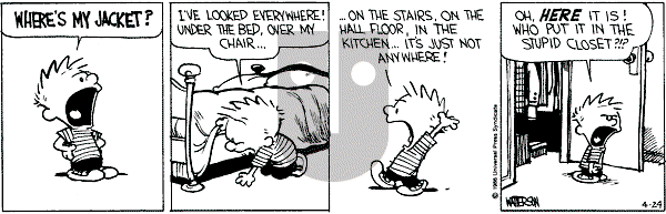 Calvin and Hobbes - Thursday April 24, 1986 Comic Strip