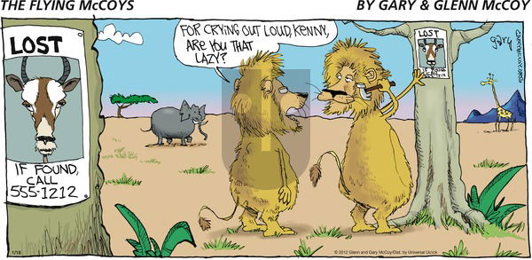 The Flying McCoys on Sunday January 18, 2015 Comic Strip