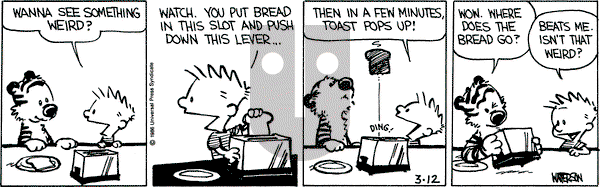 Calvin and Hobbes on Wednesday March 12, 1986 Comic Strip