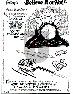 Ripley's Believe It or Not on Friday March 26, 2004 Comic Strip