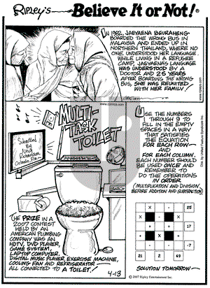 Ripley's Believe It or Not on Friday April 13, 2007 Comic Strip