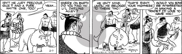 Alley Oop on Saturday February 7, 1976 Comic Strip