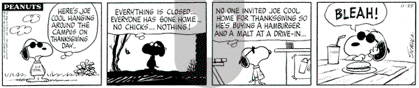 Peanuts on Thursday November 25, 1971 Comic Strip