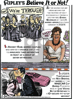 Ripley's Believe It or Not - Saturday February 24, 2024 Comic Strip
