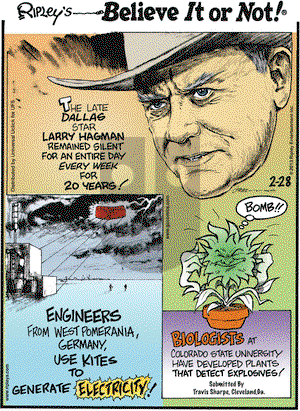 Ripley's Believe It or Not - Thursday February 28, 2013 Comic Strip