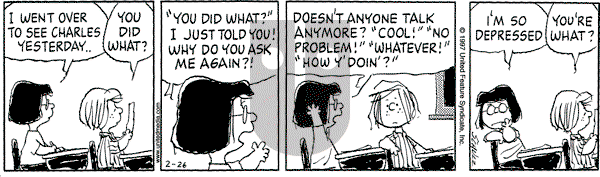 Peanuts - Wednesday February 26, 1997 Comic Strip