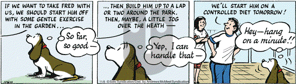 Fred Basset on Wednesday November 8, 2017 Comic Strip